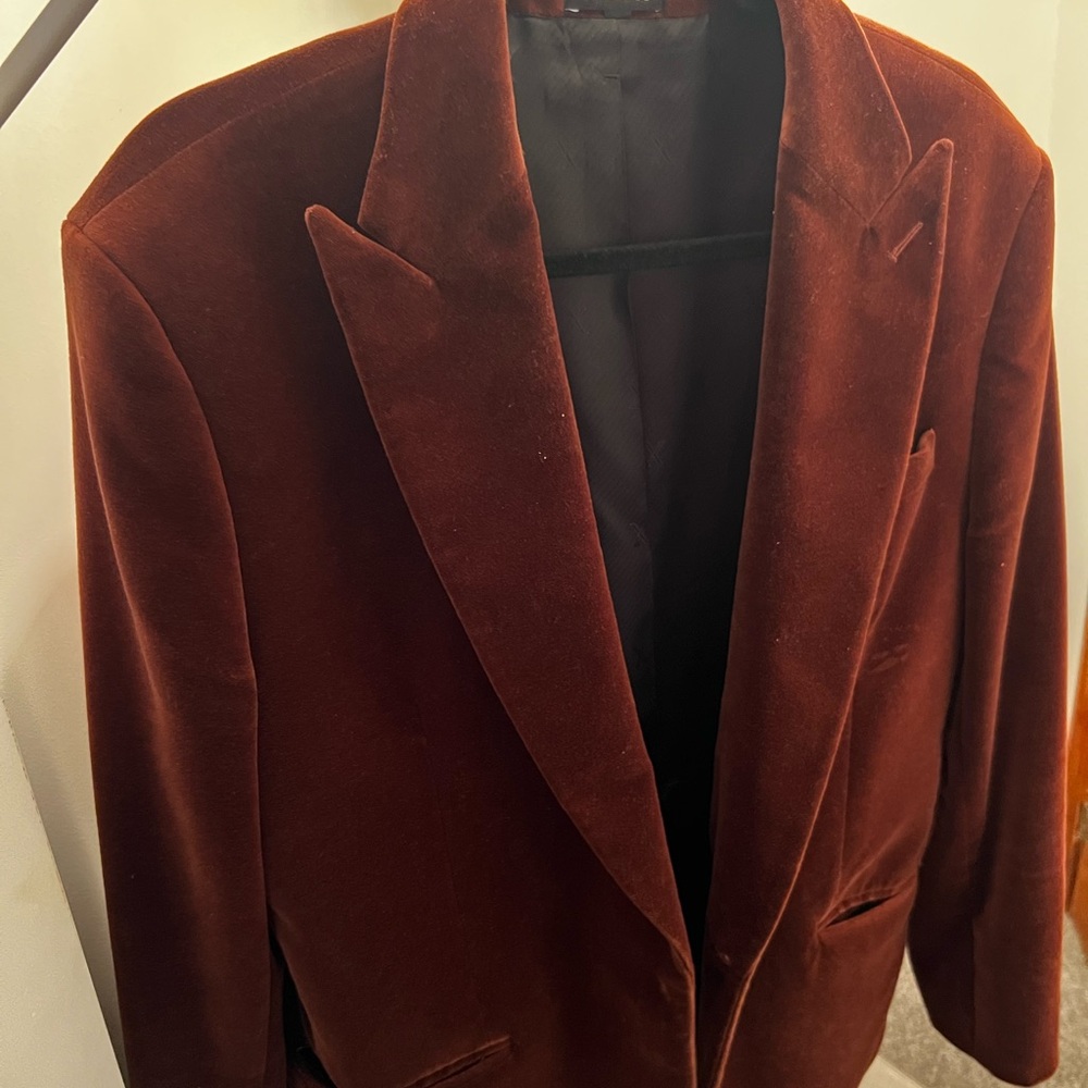 Express Burgundy Velvet Blazer